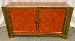 Mid Century Modern Small Cabinet by Mastercraft Lacquer Brass American 1980s - 2917263