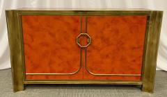 Mid Century Modern Small Cabinet by Mastercraft Lacquer Brass American 1980s - 2917264