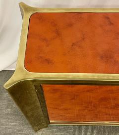 Mid Century Modern Small Cabinet by Mastercraft Lacquer Brass American 1980s - 2917266