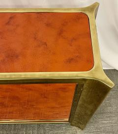 Mid Century Modern Small Cabinet by Mastercraft Lacquer Brass American 1980s - 2917267