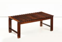 Mid Century Modern Small Slatted Bench in Wood Brazil 1960s - 2045880