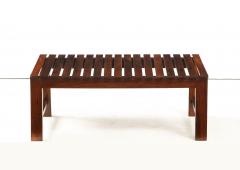 Mid Century Modern Small Slatted Bench in Wood Brazil 1960s - 2045882