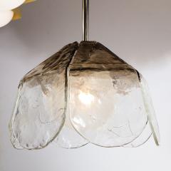 Mid Century Modern Smoked Murano Glass Abstracted Floral Form Chandelier - 1733177