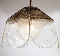 Mid Century Modern Smoked Murano Glass Abstracted Floral Form Chandelier - 1733178