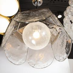 Mid Century Modern Smoked Murano Glass Abstracted Floral Form Chandelier - 1733190