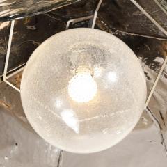 Mid Century Modern Smoked Murano Glass Abstracted Floral Form Chandelier - 1733191