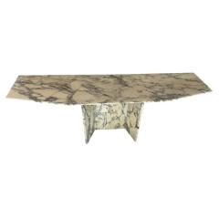 Mid Century Modern Solid Carrera Marble Sofa or Console Table - 4254697