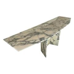 Mid Century Modern Solid Carrera Marble Sofa or Console Table - 4254698