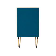 Mid Century Modern Solid Wood and Colored Glass Italian Sideboar - 4744610