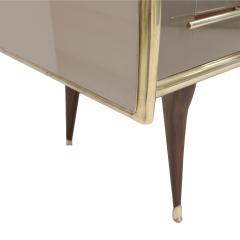 Mid Century Modern Solid Wood and Colored Glass Italian Sideboard - 2414862