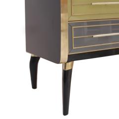 Mid Century Modern Solid Wood and Colored Glass Italian Sideboard - 2989740