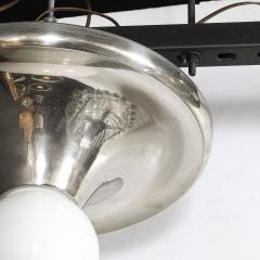 Mid Century Modern Spherical Chrome Flush Mount with Milk Glass Globe - 4745194