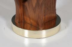 Mid Century Modern Spiral Sculpted Wood Table Lamp - 4643579