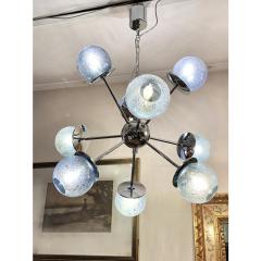 Mid Century Modern Sputnik Pulegoso Blue Murano Glass Chandelier - 4460477