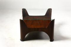 Mid Century Modern Square Glass Top Hardwood End Table Brazil 1960s - 1442106