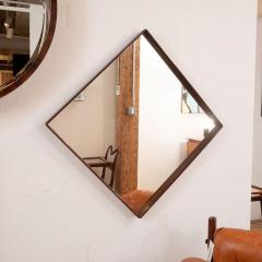 Mid Century Modern Square Wall Mirror in Solid Jacarand Frame Brazil 1960s - 1233361
