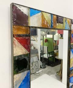 Mid Century Modern Stained Glass Mirror - 2577067