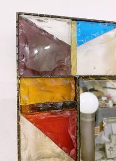 Mid Century Modern Stained Glass Mirror - 2577069