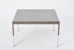 Mid Century Modern Steel and Aluminium Coffee Table with Graphic Meander Pattern - 2008296