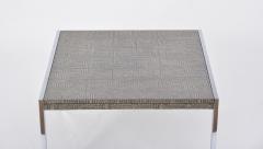 Mid Century Modern Steel and Aluminium Coffee Table with Graphic Meander Pattern - 2008298