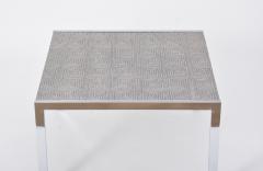 Mid Century Modern Steel and Aluminium Coffee Table with Graphic Meander Pattern - 2008300