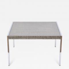Mid Century Modern Steel and Aluminium Coffee Table with Graphic Meander Pattern - 2011116