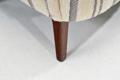 Mid Century Modern Striped Lowback Easy Chair Denmark ca 1940s - 3635388