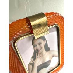 Mid Century Modern Style Amber Torchon Murano Glass Picture Frame - 4445811