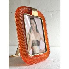 Mid Century Modern Style Amber Torchon Murano Glass Picture Frame - 4445814