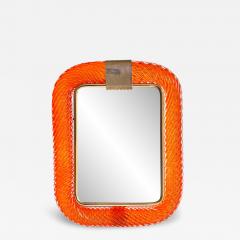 Mid Century Modern Style Amber Torchon Murano Glass Picture Frame - 4446044