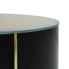 Mid Century Modern Style Colored Glass Metal and Brass Italian Coffee Table - 1231850