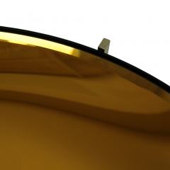 Mid Century Modern Style Colored Glass Metal and Brass Italian Coffee Table - 1231853