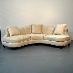 Mid Century Modern Style Curved Sofa Settee by Christopher Guy Velvet - 3079218
