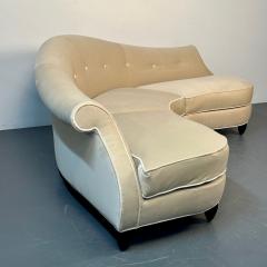 Mid Century Modern Style Curved Sofa Settee by Christopher Guy Velvet - 3079221
