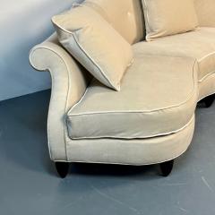 Mid Century Modern Style Curved Sofa Settee by Christopher Guy Velvet - 3079222