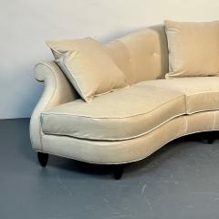 Mid Century Modern Style Curved Sofa Settee by Christopher Guy Velvet - 3079223