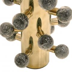 Mid Century Modern Style Grey Murano Glass and Brass Italian Table Lamps - 1231890