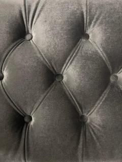 Mid Century Modern Style Grey Velvet Tufted Upholstery Lucite Legs Bunch - 4011522