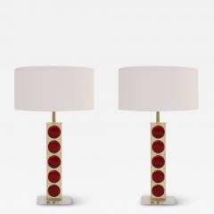 Mid Century Modern Style Murano Glass Pair of Italian Table Lamps - 2400279
