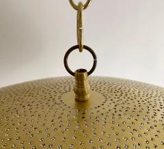 Mid Century Modern Style Oval Spaceship Brass Pendant or Lantern a Pair - 3037303