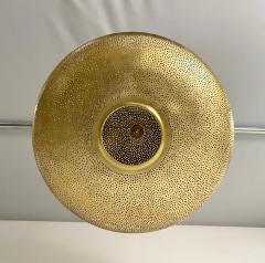 Mid Century Modern Style Oval Spaceship Brass Pendant or Lantern a Pair - 3037305