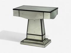 Mid Century Modern Style Painted Wood Distressed Glass Mirrored Nightstands - 4606059