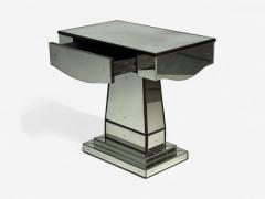 Mid Century Modern Style Painted Wood Distressed Glass Mirrored Nightstands - 4606061