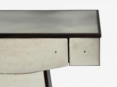 Mid Century Modern Style Painted Wood Distressed Glass Mirrored Nightstands - 4606062