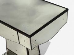 Mid Century Modern Style Painted Wood Distressed Glass Mirrored Nightstands - 4606063