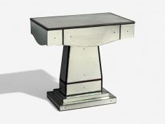 Mid Century Modern Style Painted Wood Distressed Glass Mirrored Nightstands - 4606064