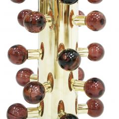 Mid Century Modern Style Pair of Brass and Murano Glass Italian Table Lamps - 1087698