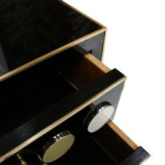 Mid Century Modern Style Solid Wood Murano Glass and Brass Italian Commode - 1889431