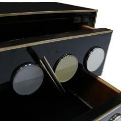 Mid Century Modern Style Solid Wood Murano Glass and Brass Italian Commode - 1889433