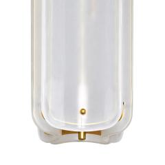 Mid Century Modern Style White Murano Glass And Brass Italian Pendant Lamp - 4504449